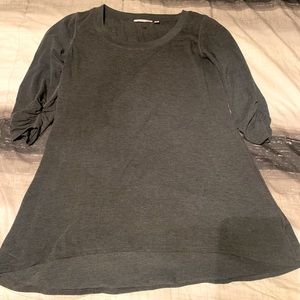 Athleta 3/4 sleeve asymmetric top. Gray size L